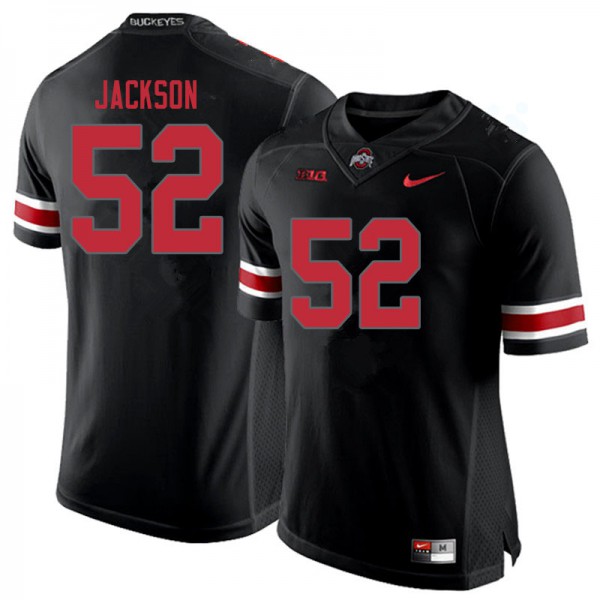 Ohio State Buckeyes #52 Antwuan Jackson Men Player Jersey Blackout OSU25313